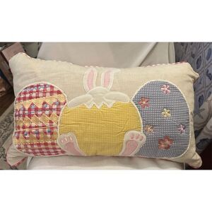 C&F Home Easter Bunny & Eggs Throw Pillow 20x12" Multicolor Decor
